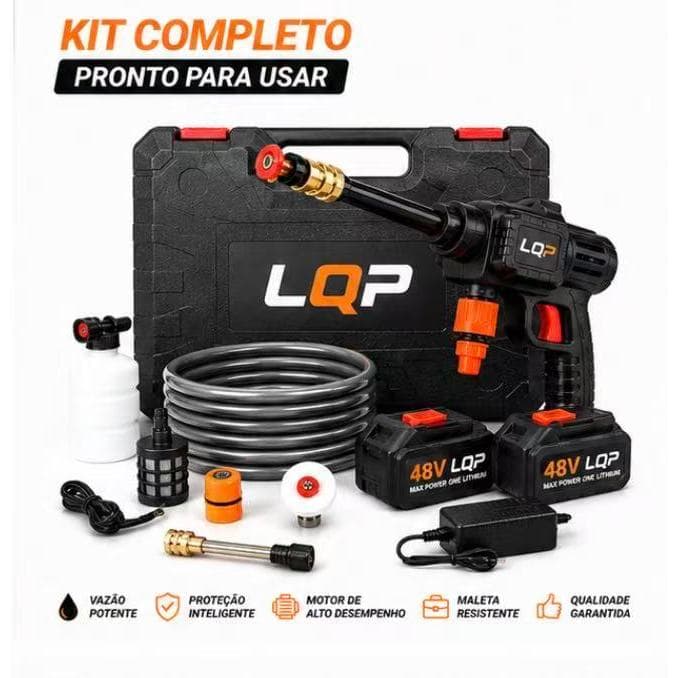 Lavadora de Alta Pressão Portátil 48V Sem Fio LQP Para Carro Moto Quintal Com Bateria