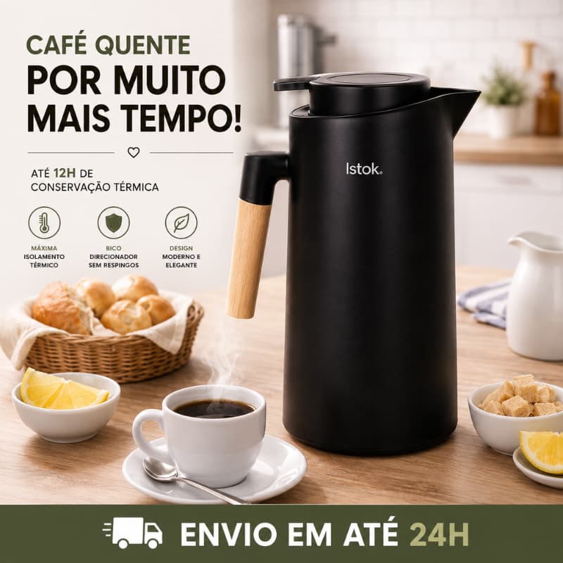 Garrafa Térmica Amsterdã 1 Litro Garrafa de Café Chá Água Mesa Posta Luxo Premium