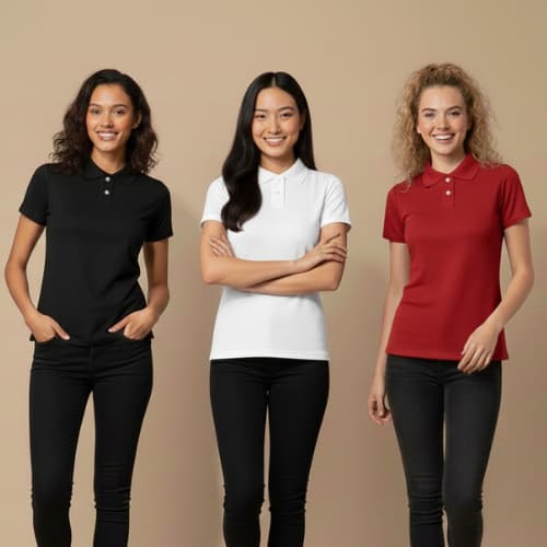 Kit 3 Camisetas Polo Feminina Baby Look Piquet Conforto e Estilo Uniforme