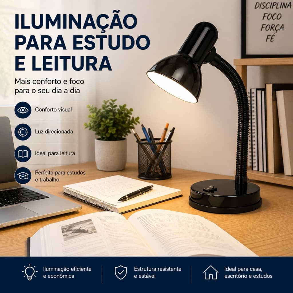 Luminária de Mesa BiVolt - Sortida - Top Rio