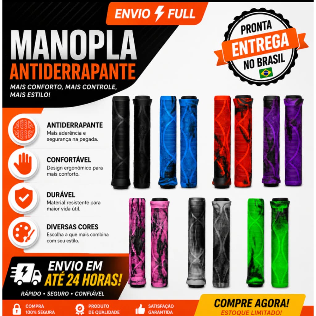 Par de Manopla Punho de Bike Bicicleta Gta Mtb Bmx Freeride DH 165mm Gios Hupi Todas Cores