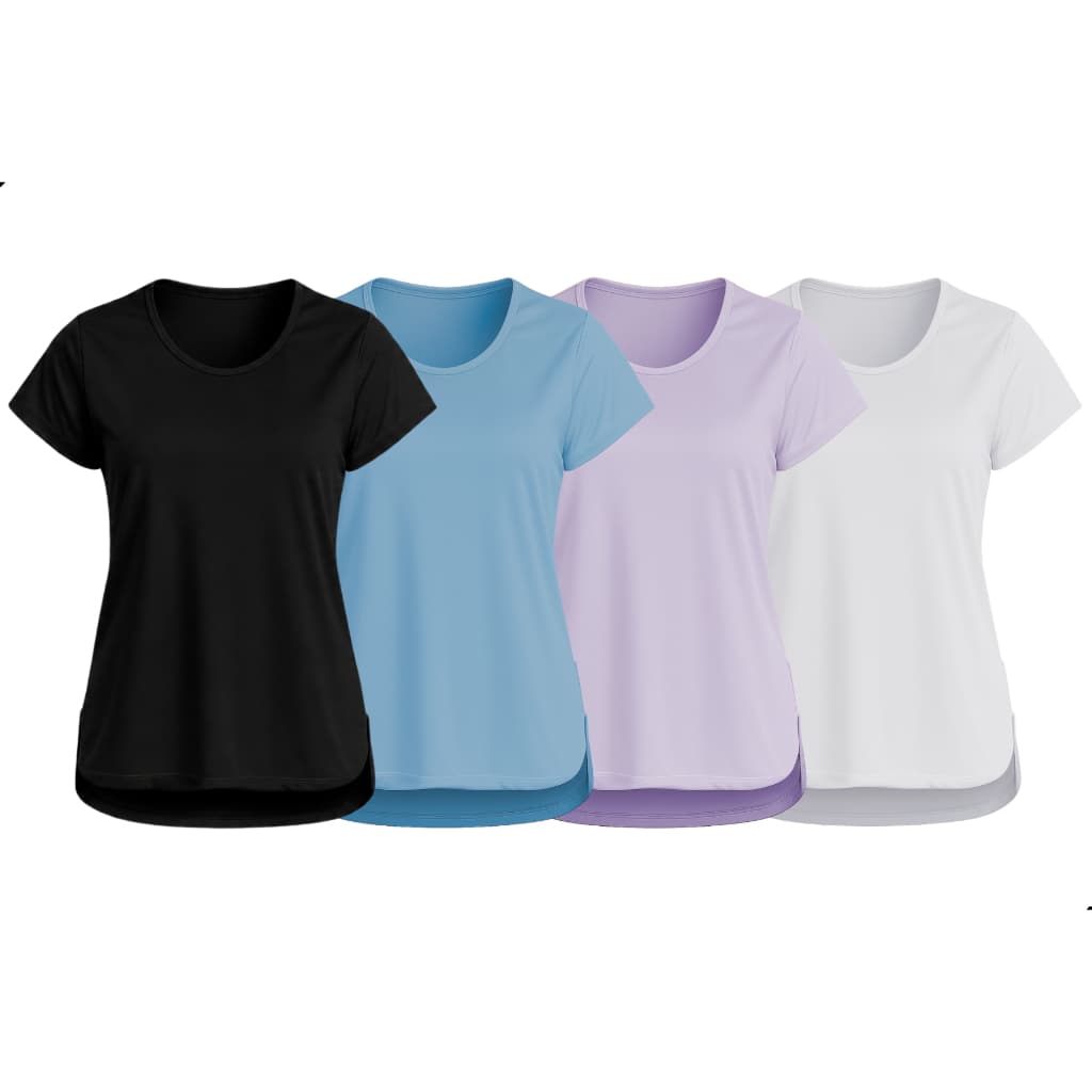 Kit 4 Camiseta Feminina Dryfit Tapa Bumbum Treino Academia