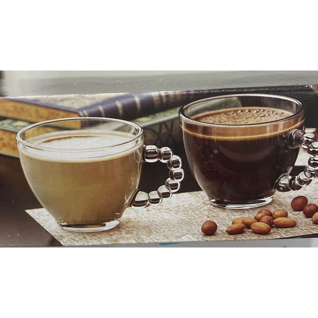 Jogo De 6 Xícara P/ Cappuccino  cha cafe  Vidro Transparente 100ml