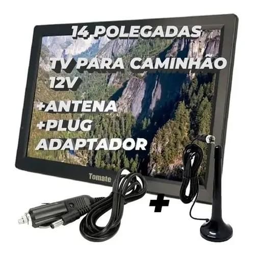Tv P/caminhão Digital 14 Polegadas Led Hd Hdmi 12v Bateria