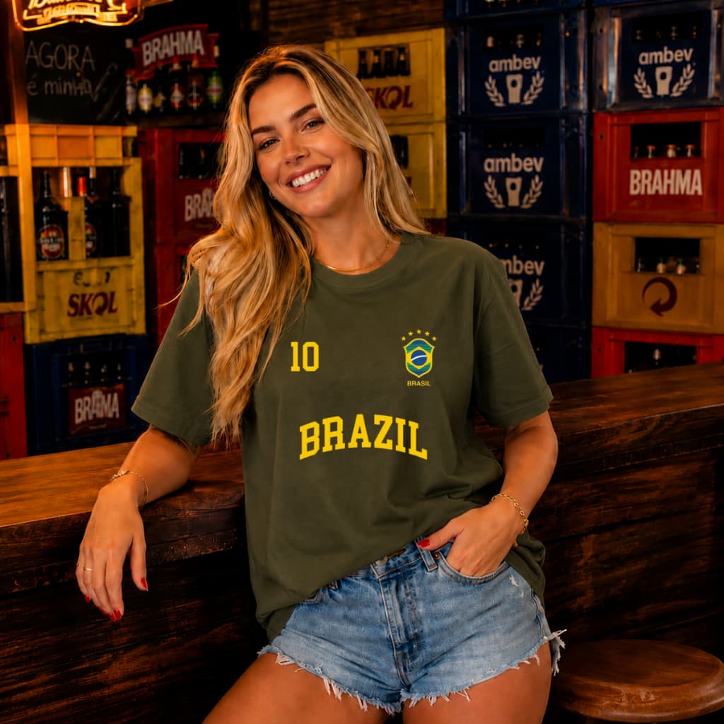 Blusa Brasil Feminina Seleção Brasileira Verde Amarela - Conforto e Estilo Casual