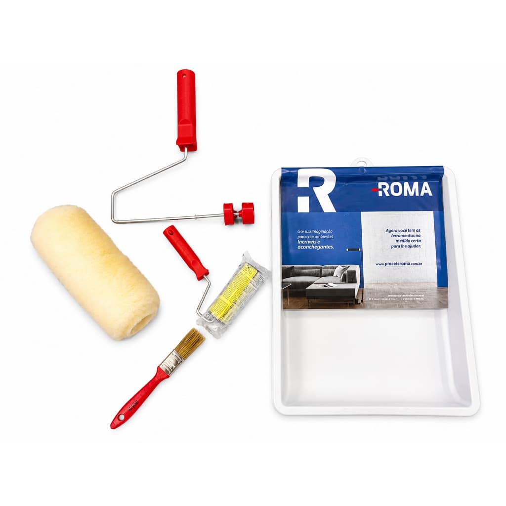 Kit Pintura 3 ou 5 peças Multiuso Econômico Rolo De Pintura Para Parede 23cm