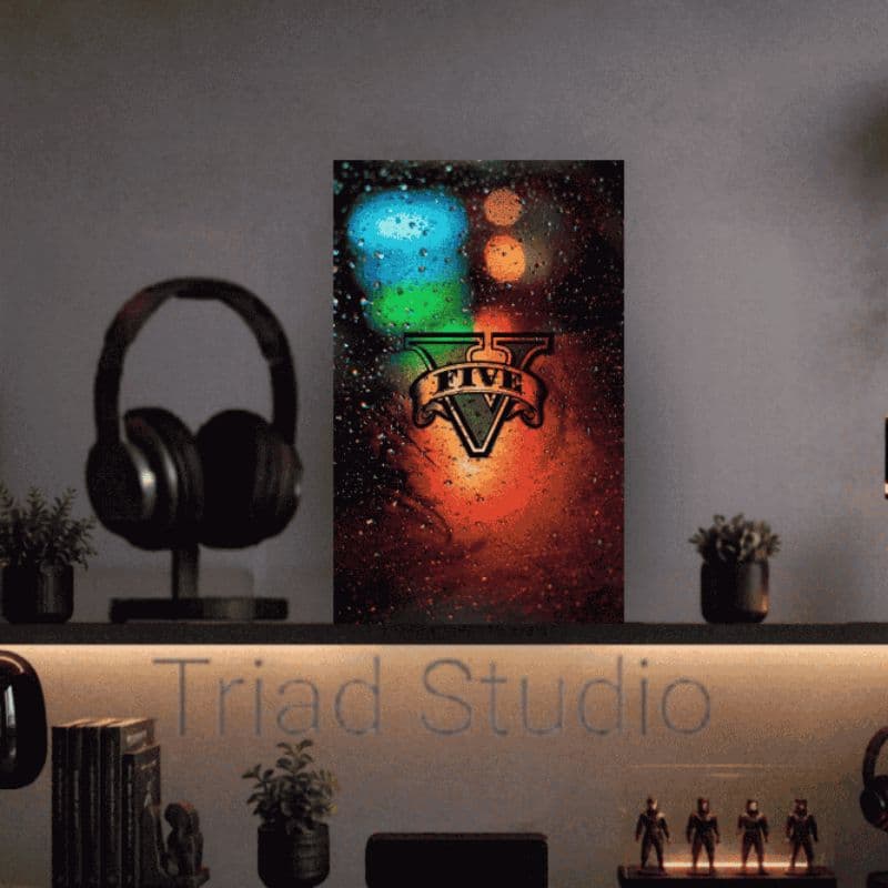 Quadro Decorativo GTA Grand Theft Auto MDF 15x21cm Placa Decorativa Gamer Geek Arte de Parede Premium
