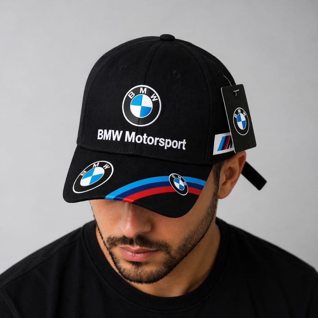 Boné Masculino Bmw Motorsport Bordado Aba Curvada
