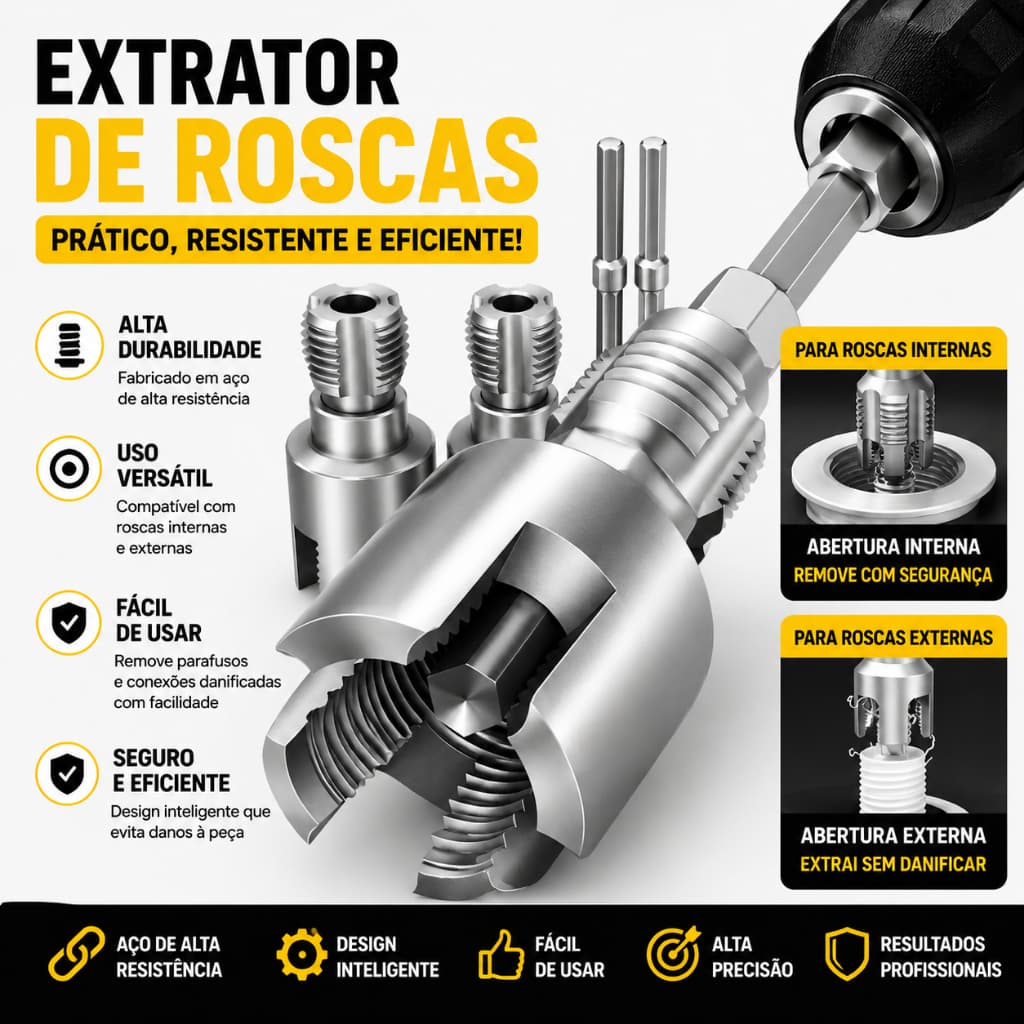 Kit Abridor De Rosca Interno Externo Tubo Cano Água 1/2 e 3/4 – Compatível com PVC, PPR e MPP