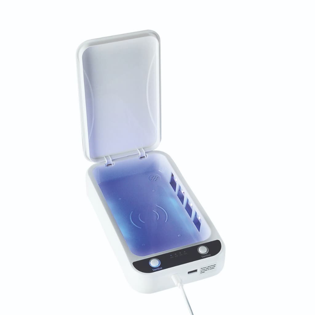 Carregador Com Fio E Carga Por Indução Para Smartphones Com Esterilizador UV E Aromaterapia