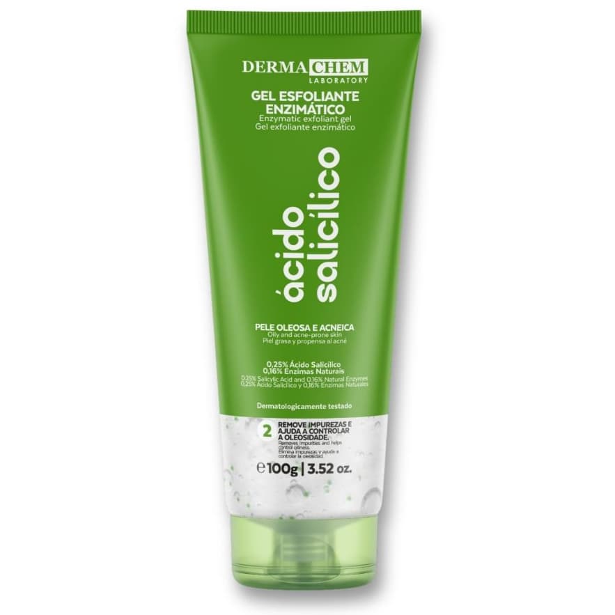Gel Esfoliante Enzimático Ácido Salicílico Dermachem Renovação Facial Pele Oleosa 100g
