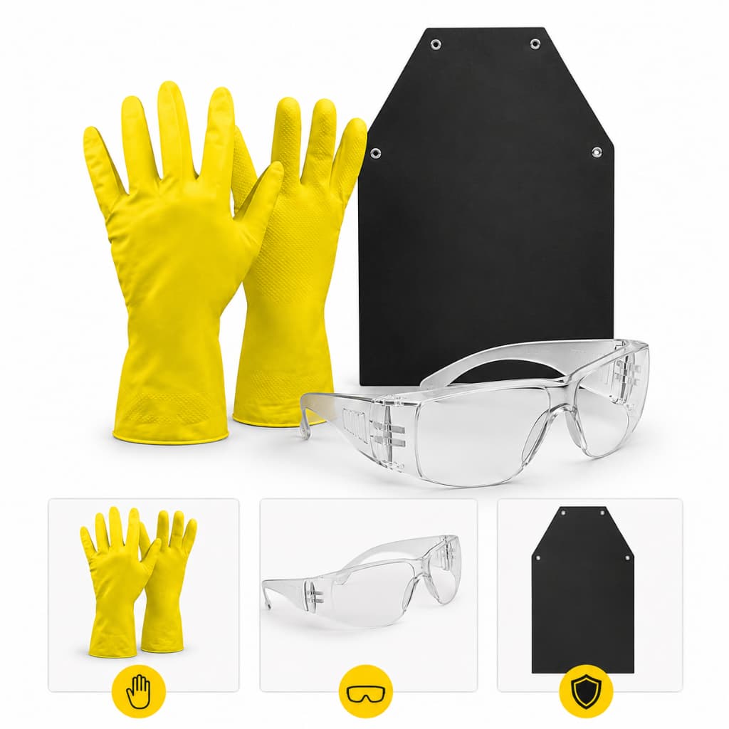 Kit EPI Segurança Avental PVC Impermeável + Luva Látex + Óculos Minotauro
