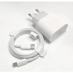 Kit Fonte USB-C 20W Cabo Tipo C 1 Metro Carregamento Rápido