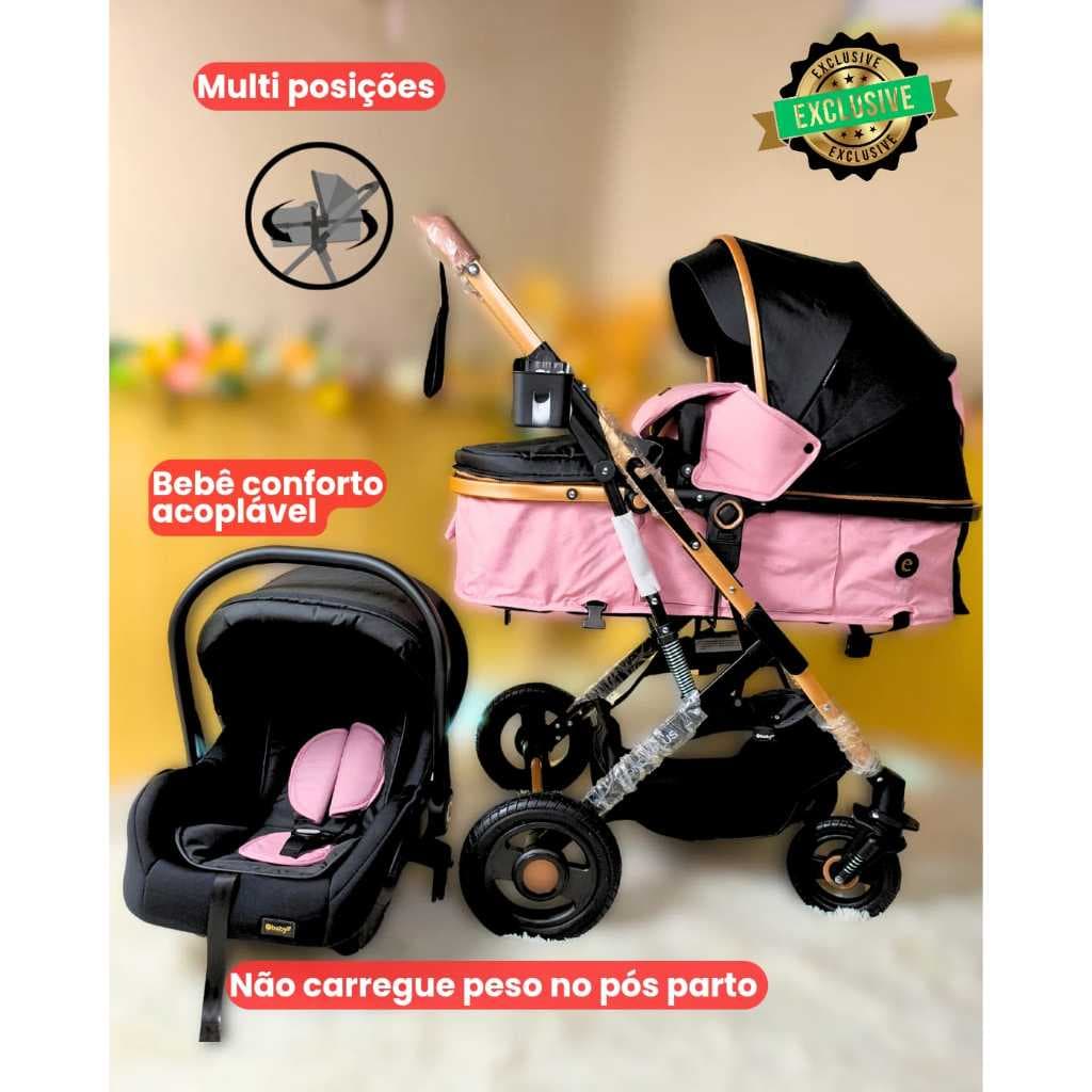 Carrinho de Bebê Europeu com Bebê conforto , amortecedores, Moisés ,menino menina , Rodas Resistente