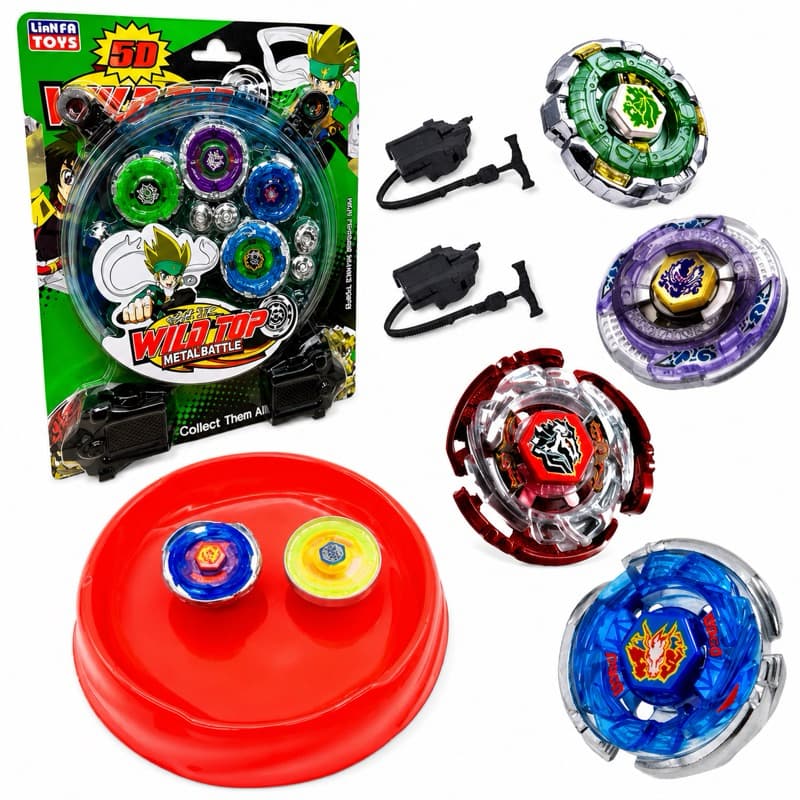 Kit 4 bey tornado De Ferro + 2 Lancadores + Arena de Batalha brinquedo Luz promoção