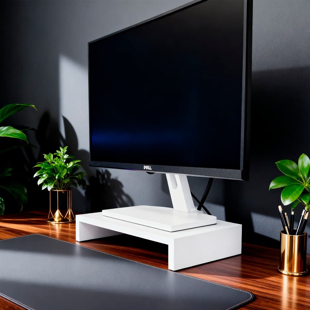 Suporte para Monitor e Notebook MDF 30x20 Organizador Mesa Ergonomico Organização