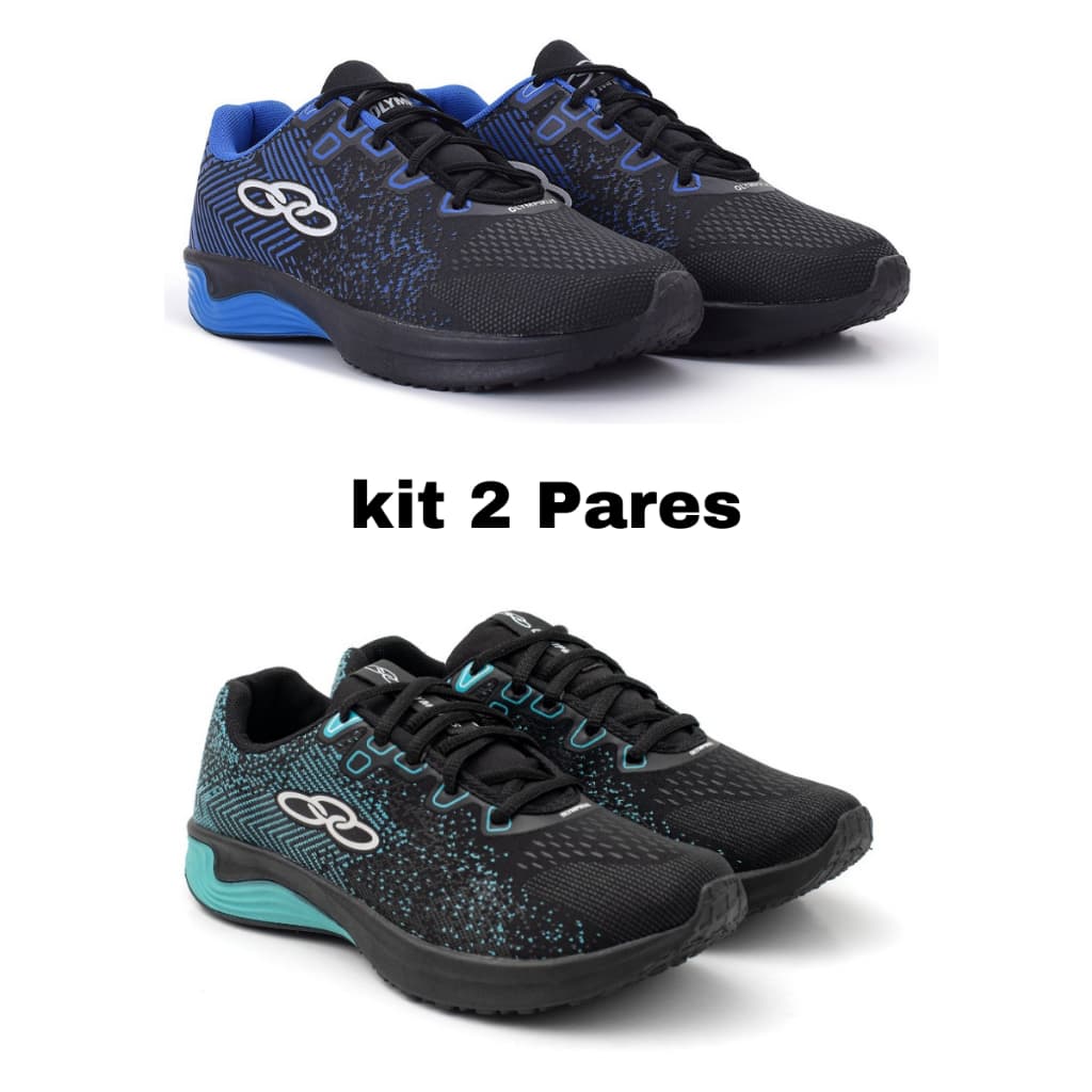 Kit 2 Pares Tênis Masculino Esportivo Academia Corrida Treino Caminhada Leve Confortável Resistente!