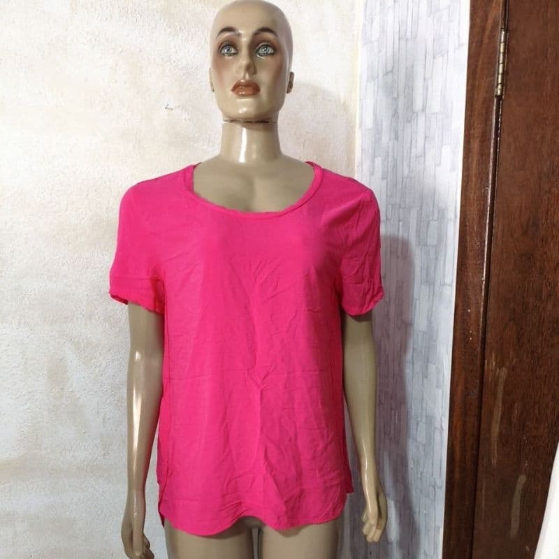 Blusa rosa básica feminina usada tamanho G