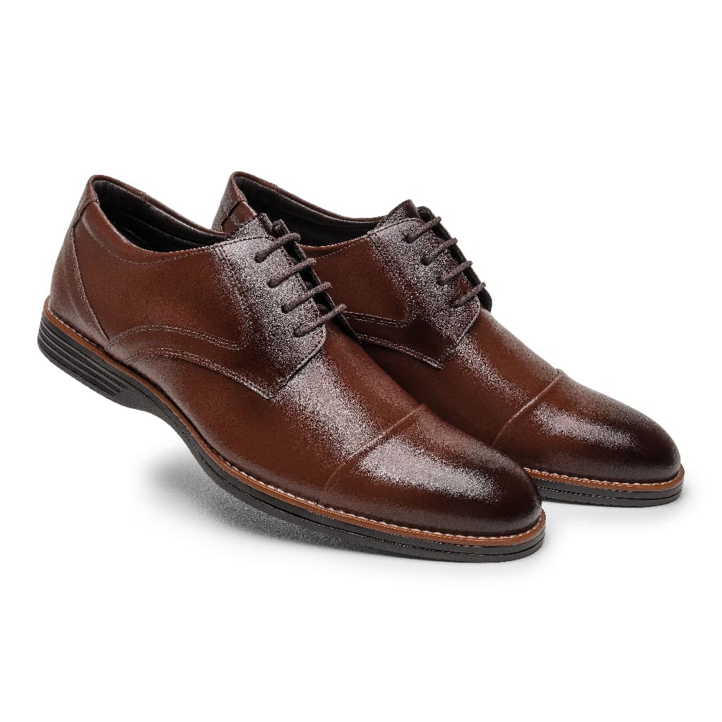 Sapato Social Masculino Derby Bertelli Cores Preto - Whisky Conforto e Durabilidade em Couro Vegano Premium Envio Rapido
