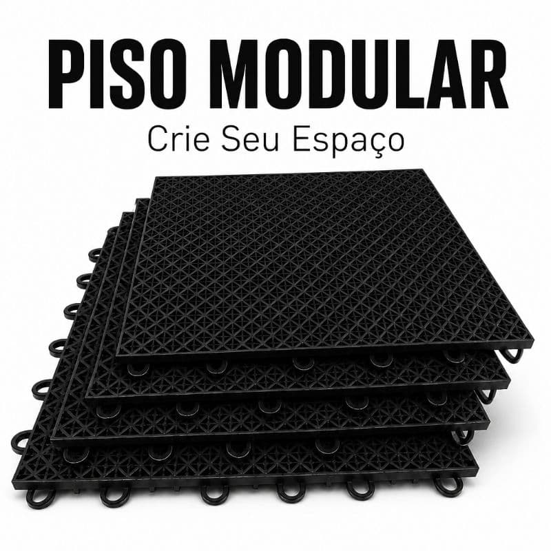 Placa estrado  Kit 20un Piso Estrado Modular Plástico 30x30cm Cor Preto para Áreas Indoor e Outdoor