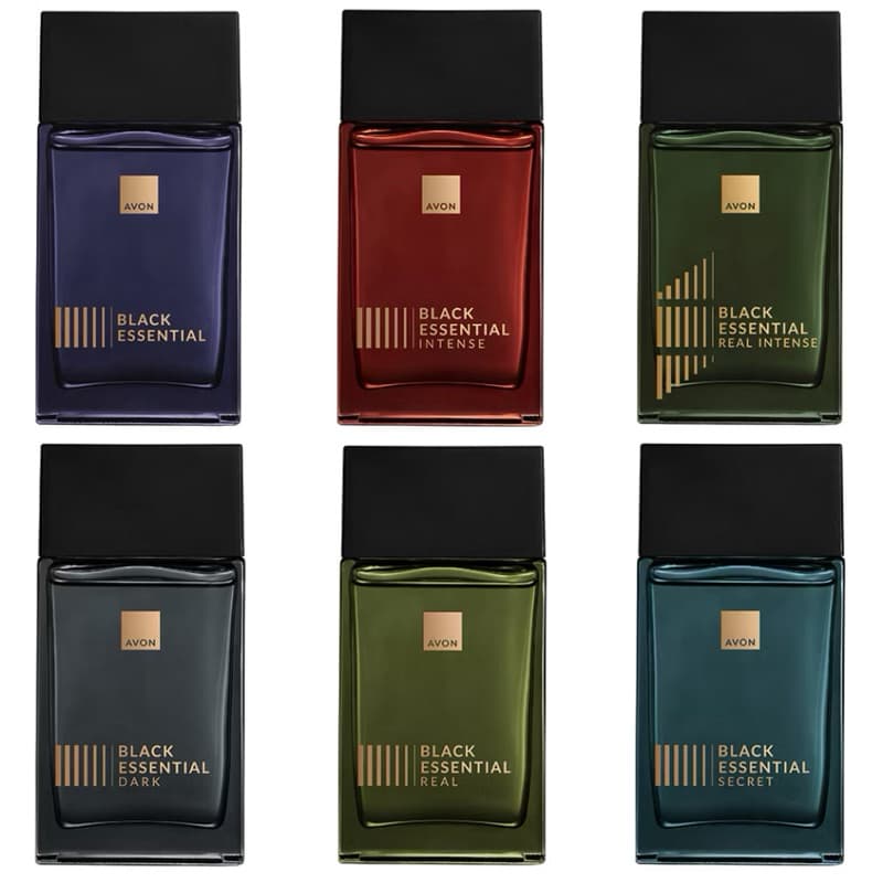 BLACK ESSENTIAL DEO COLÔNIA AVON 100ML: CLÁSSICO, REAL, CHARM, SECRET, HOT, DARK (PERFUME)