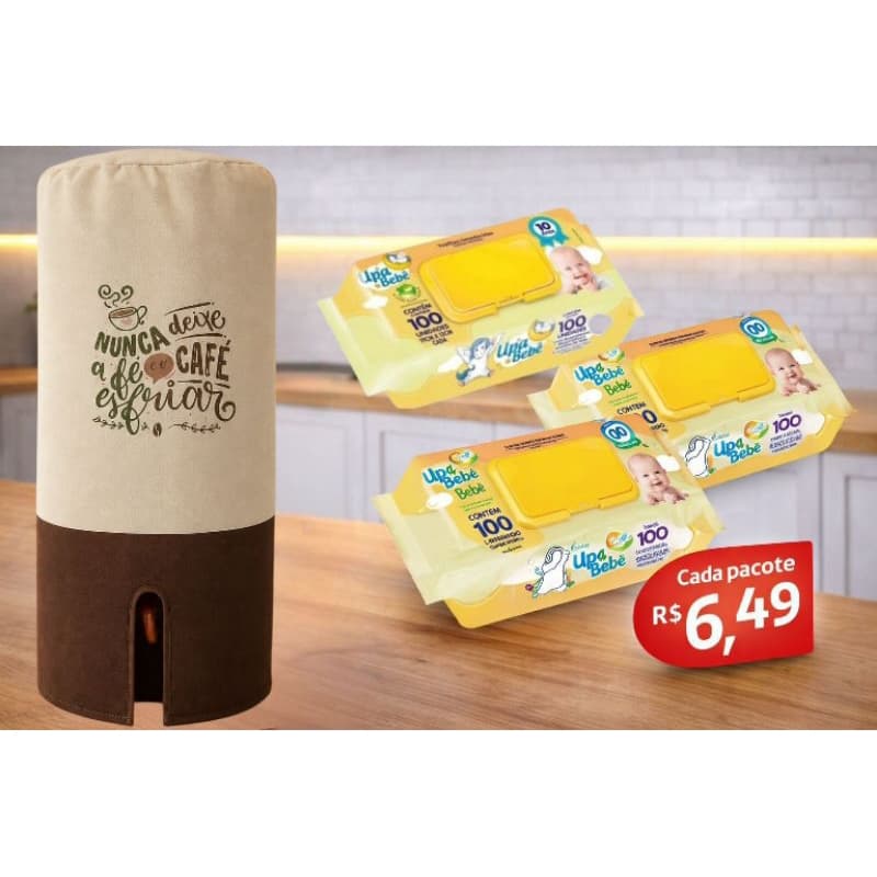 Capa Filtro de Barro 10L + 3 Lenços Umedecidos 100un Antialérgico | Kit Completo Promoção pronta entrega