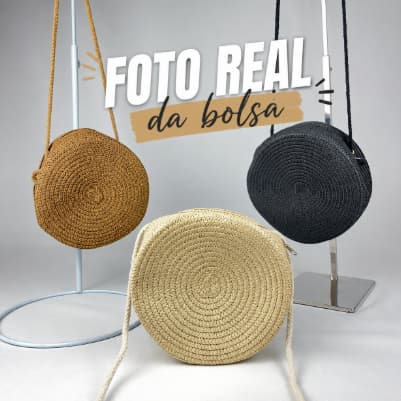 Bolsa de Praia Feminina Transversal Redonda ☀️ Leve, Estilosa e Perfeita para o Verão