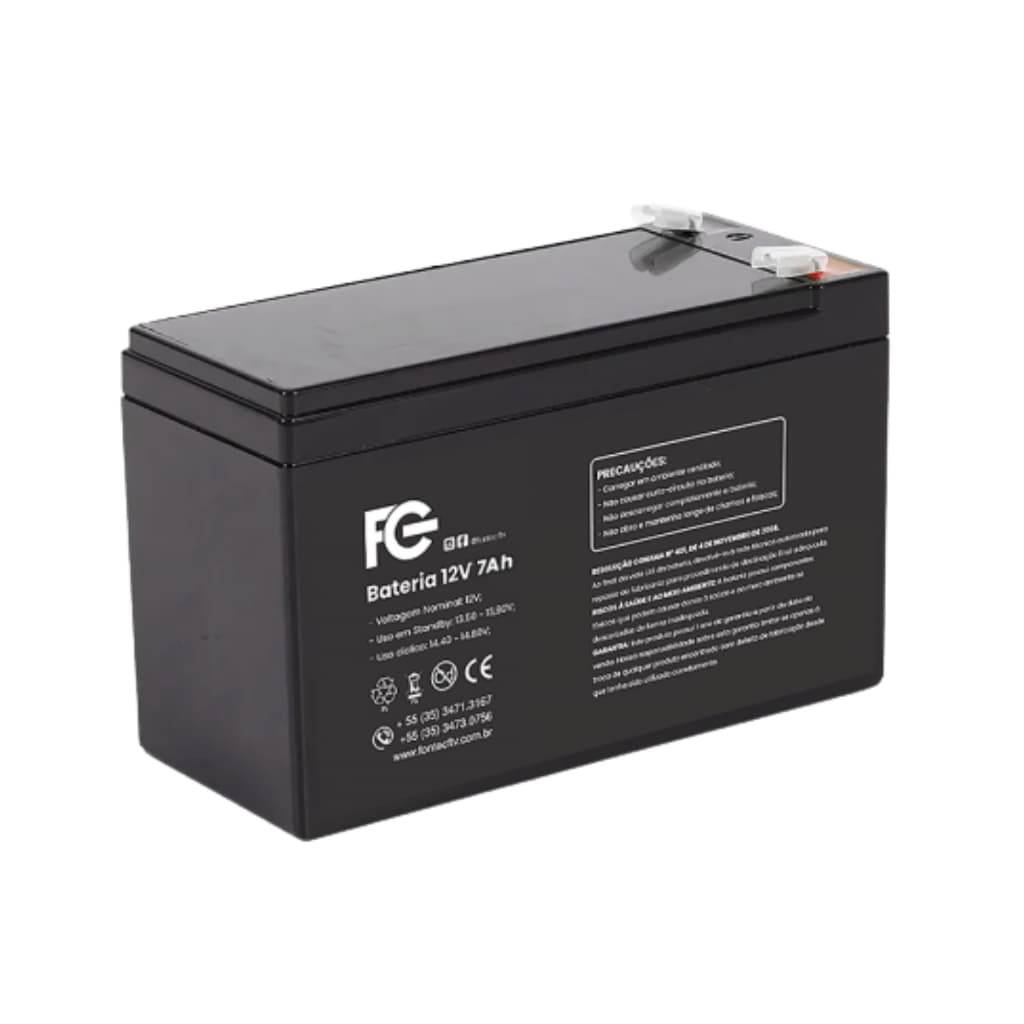 Bateria De Alarme Nobreak e Central de Cerca Elétrica Vlra 12v 7amper Fc Fontes