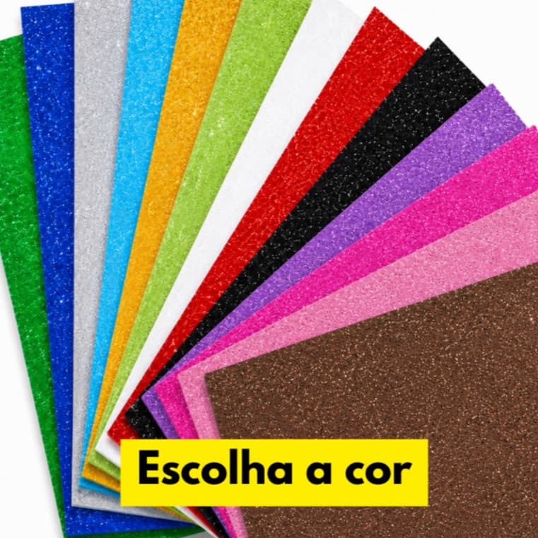 Placas de Eva com Glitter 40x48 unidade várias cores