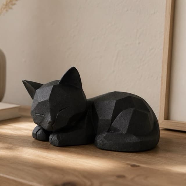 Gato Deitado Geométrico fofo