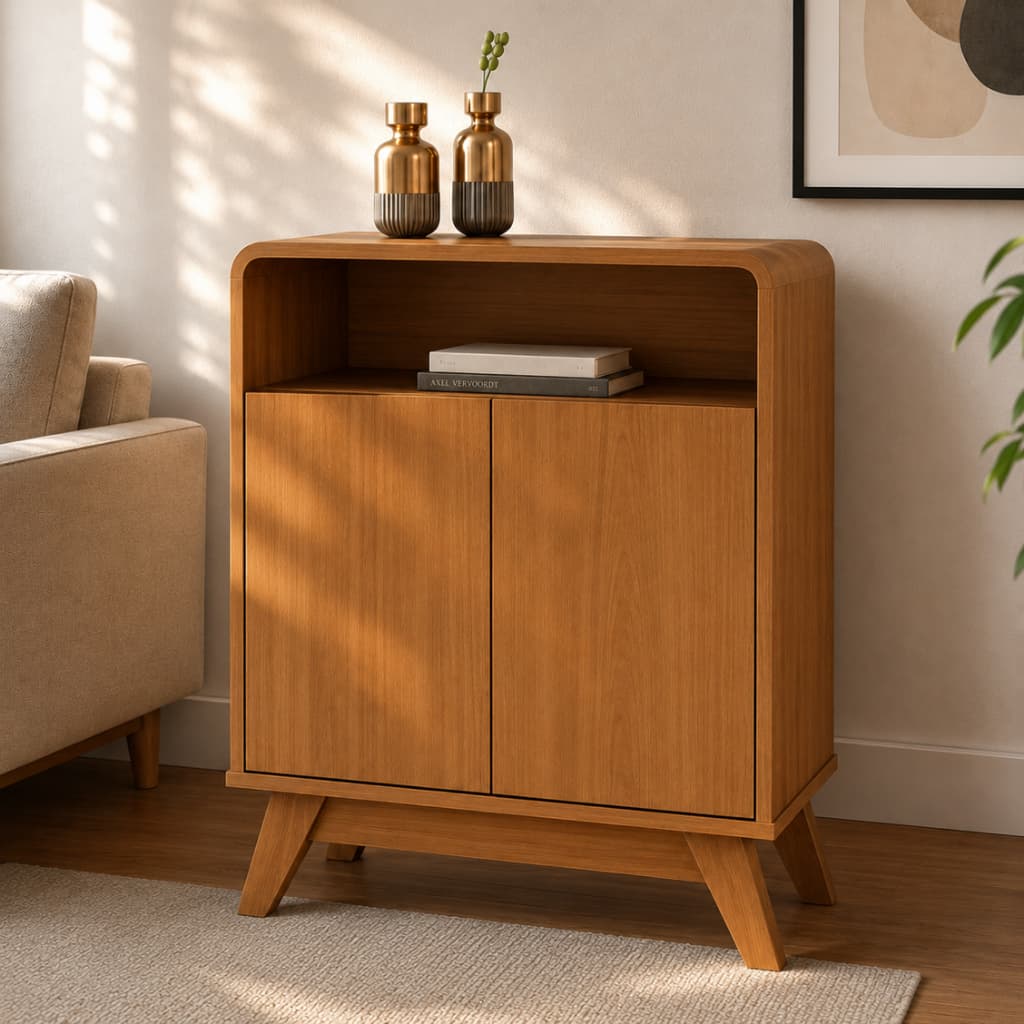 Aparador Buffet 02 Portas Alto Padrão Canto Curvo Envio Imediato