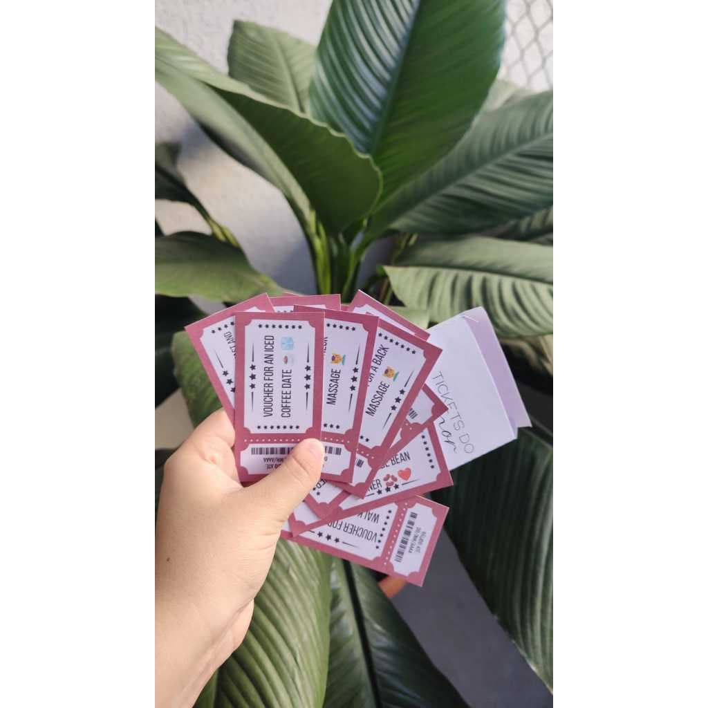 Tickets do amor| Vales do amor| Presentes Personalizados| Dia dos namorados