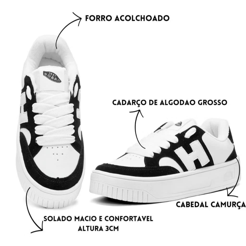 Tenis Casual Feminino Confortavél Neutro Original 34 AO 39
