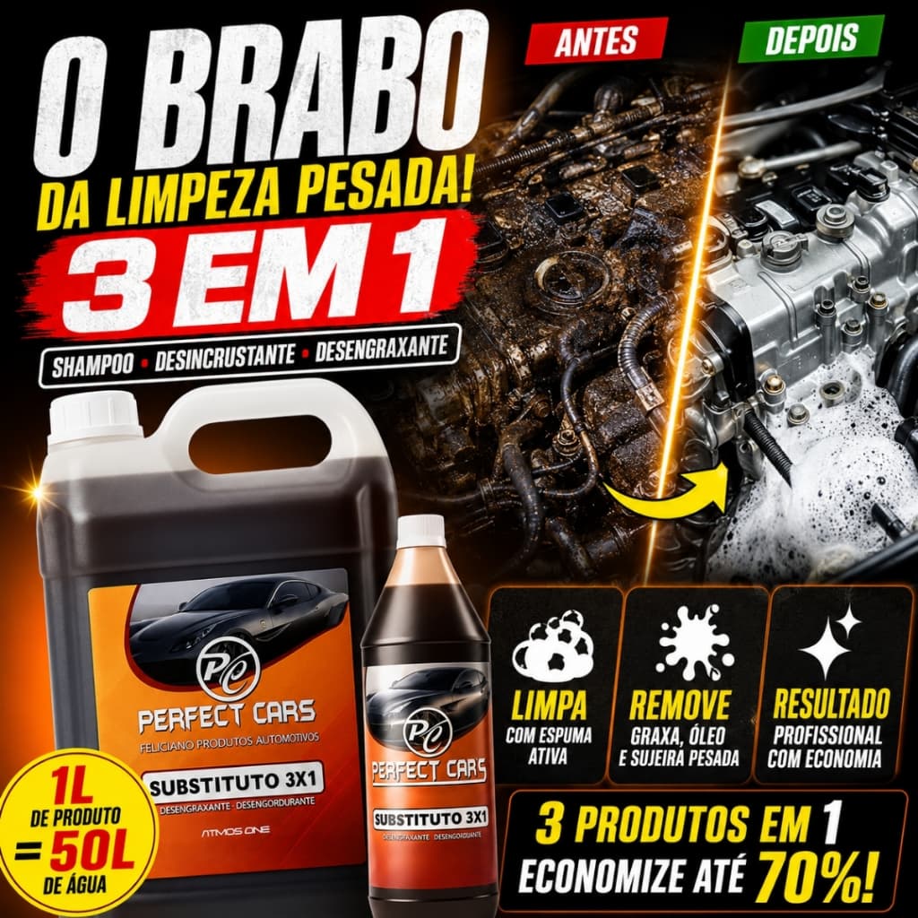 Desengraxante Concentrado Shampoo Automotivo Limpeza Pesada Motor Corrente Carro Moto Detergente Desincrustante