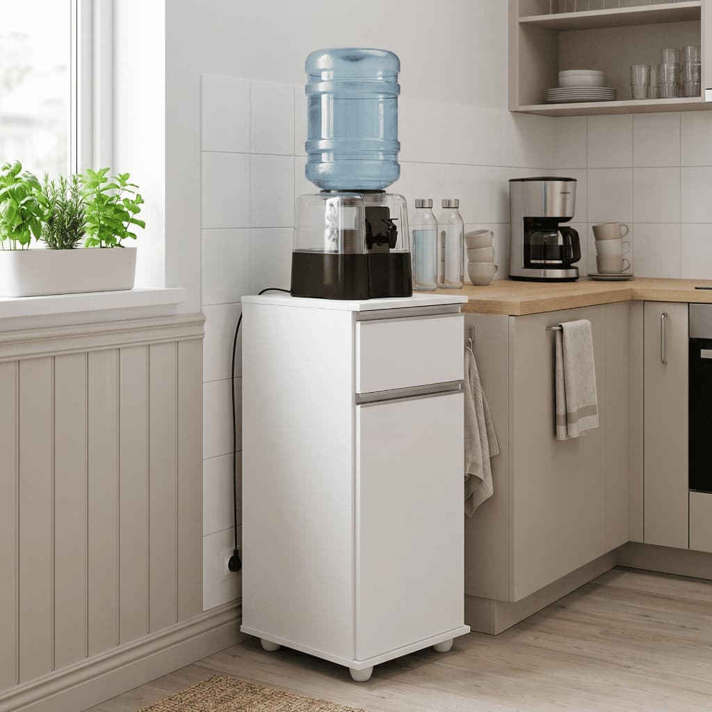 Armário Alfa Balcão Suporte Bebedor Cozinha 1 Gaveta 1 Porta Multiuso Organizador