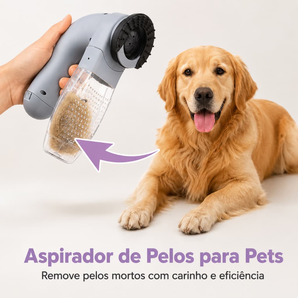 Escova Removedora de Pelos Pet Com Reservatório