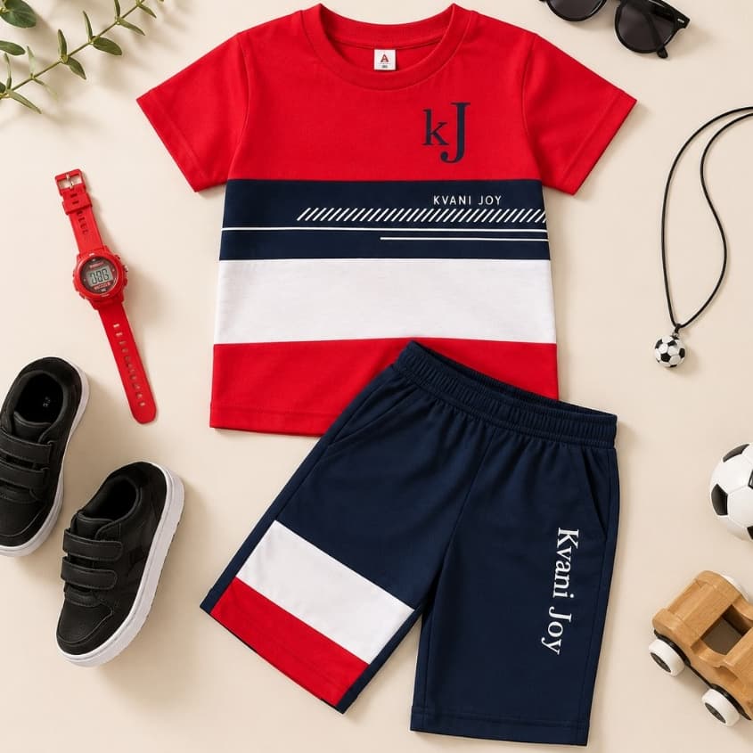 Conjunto de Menino Camiseta e Bermuda - Roupa Infantil Masculina Confortável