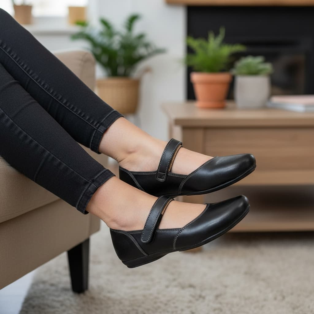 Sapatilha Feminina De Couro Legitimo Estilo Bailarina Modelo Boneca Vintage Vários Tamanhos Conforto