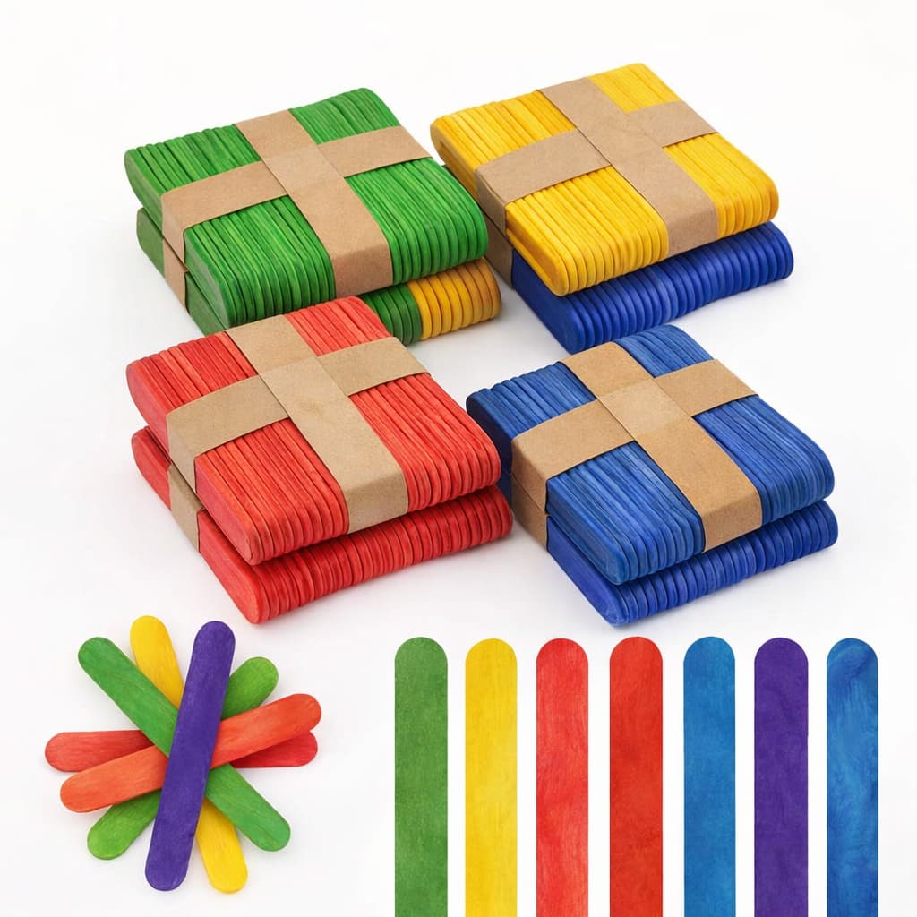 Kit 400 Palitos De Picolé Colorido Ponta Redonda Artesanato Artes Aula