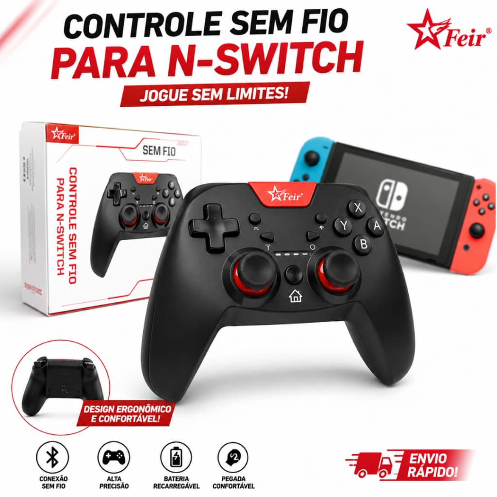Controle Sem Fio Para Nintendo Switch Lite Oled Android Turbo Pro Feir