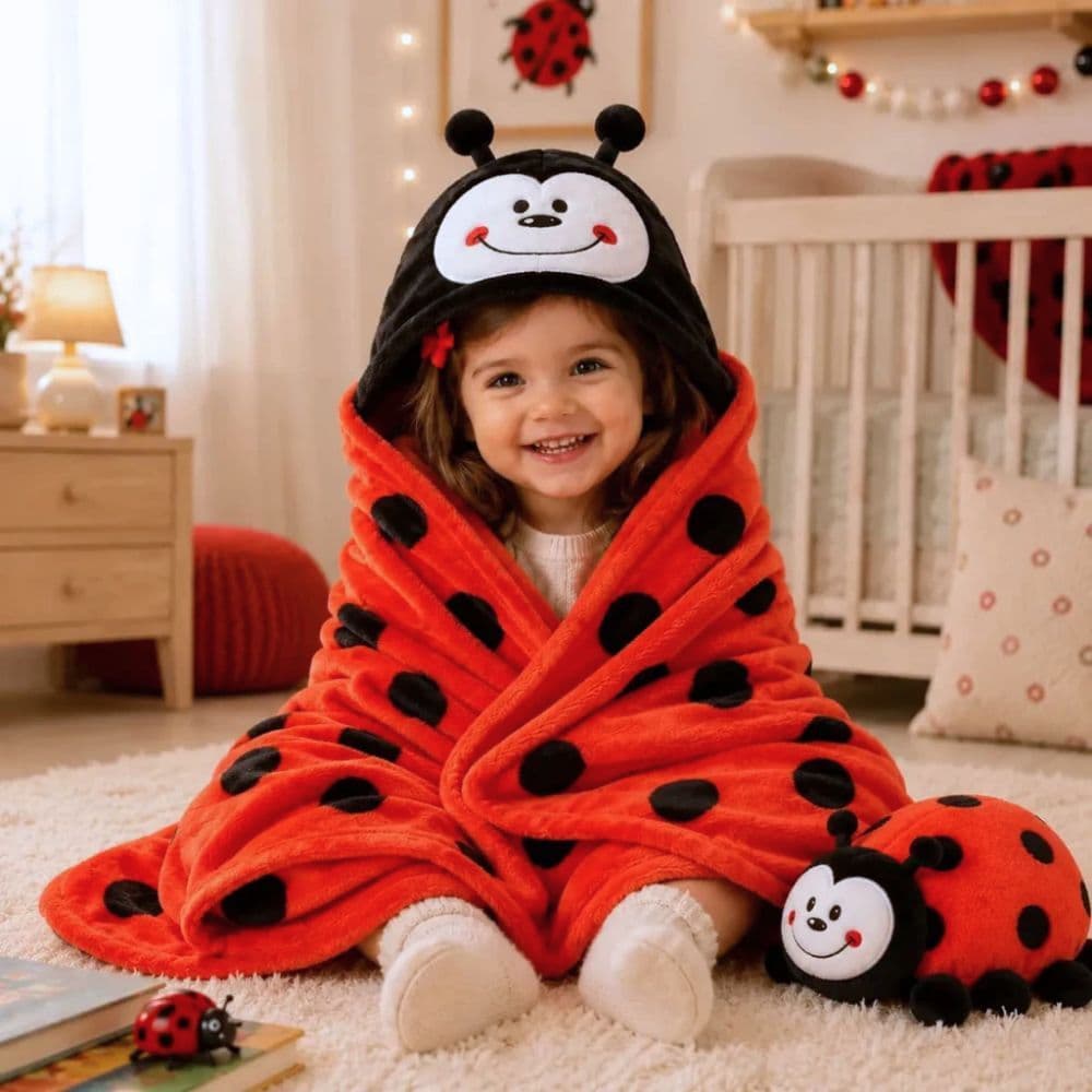 Manta Bebê com Capuz Cobertor de Inverno Bichinhos Fofinhos 75x100cm Macio