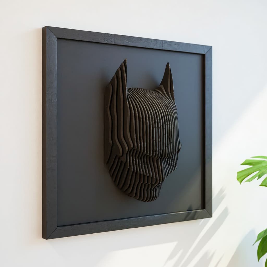 Quadro Decorativo Cavaleiro das trevas Escultura de Parede Minimalista Geek Decoração Quarto Sala Escritório Gamer Setup