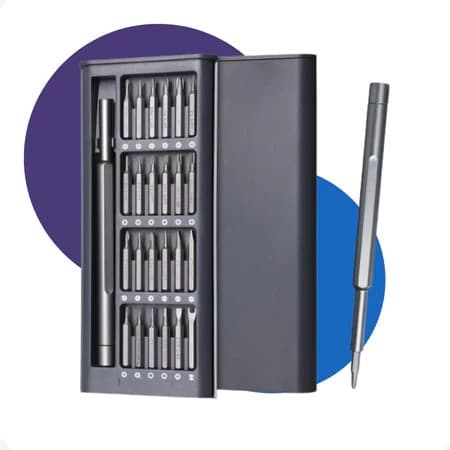 KIT Jogo Ferramenta Chave Magnética Precisão Pequenos 24 Peças Reparos Compatível Celular Notebook LWJ-A102