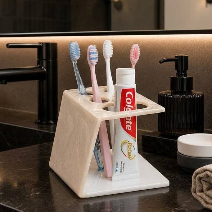 Porta Escovas de Acrílico Organizador para Escovas de Dente e Pasta