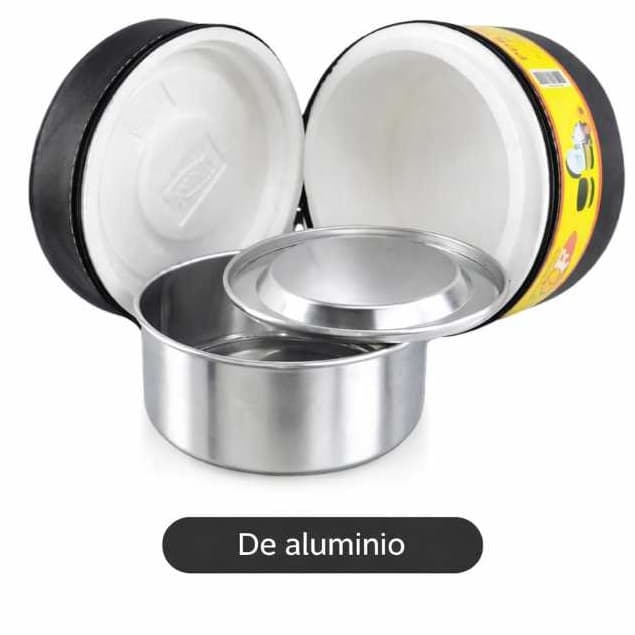 Marmita Térmica Alumínio Redonda Grande 1,2 Litros Revestida Isopor Com Zíper