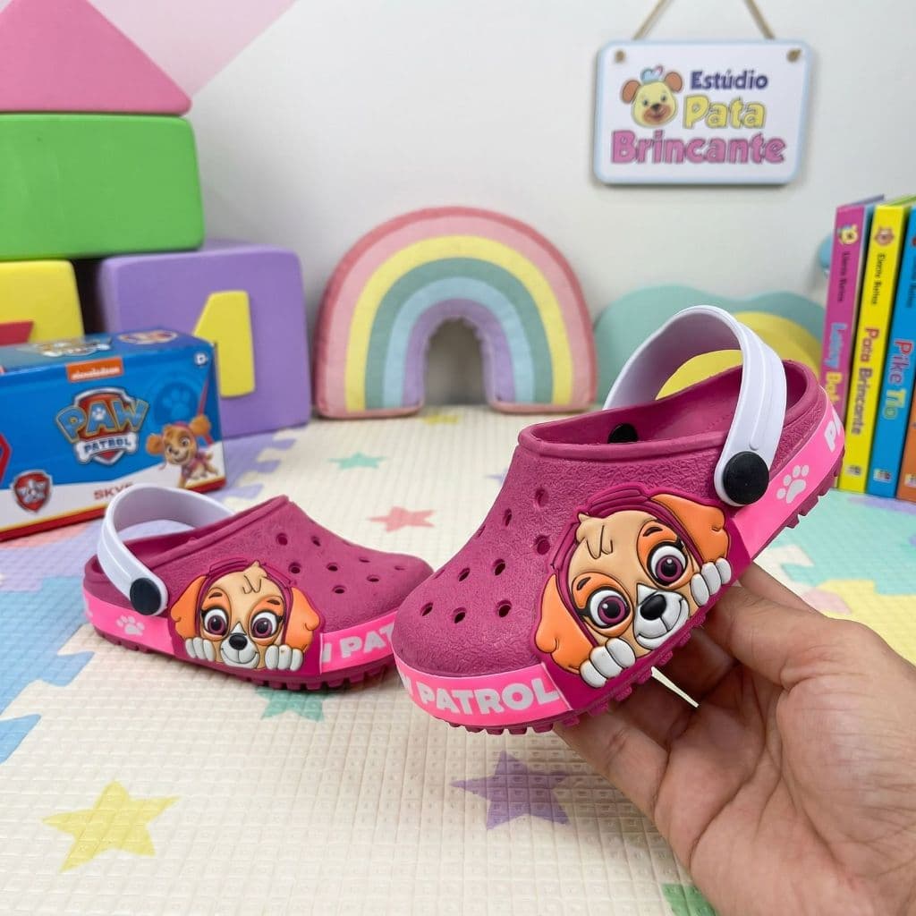 Babuche Papete Croke Infantil Personagem Menina Leve Macio Confortavel praia piscina passeio escola