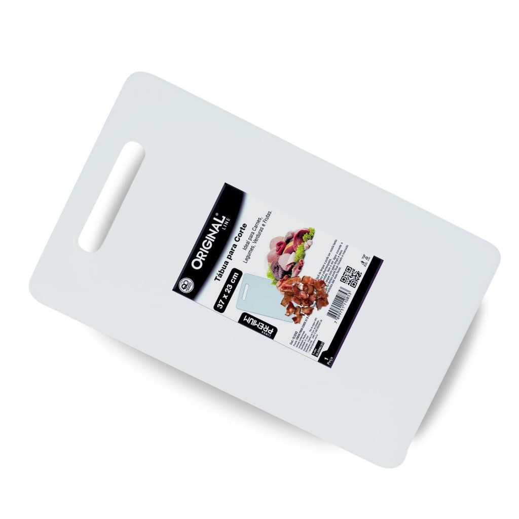 Tábua de Corte Plástica Branca para carne legumes com Superfície Antiderrapante pvc original line