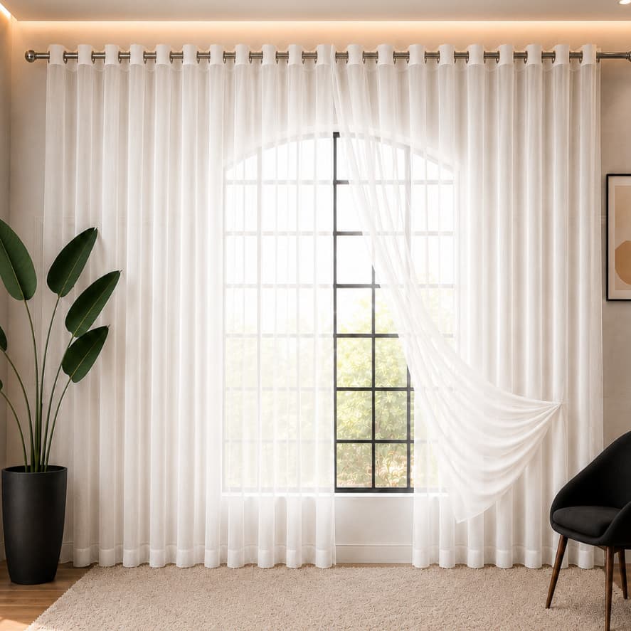Cortina Para Sala Quarto Voil Liso Luxo Diversos Tamanhos e Cores