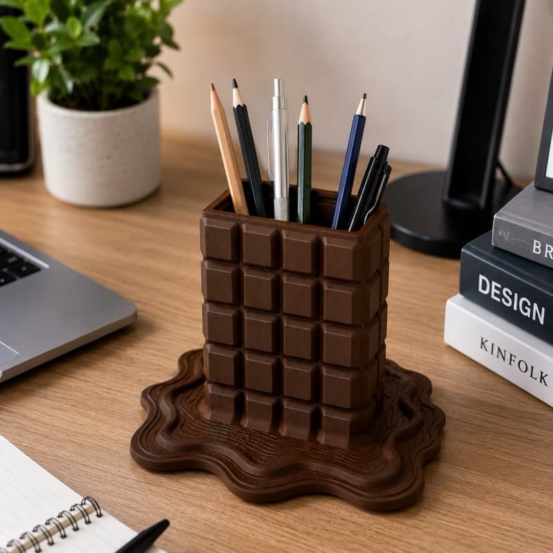 Porta Lápis Organizador de mesa Barra de chocolate Decoração Criativo Inovador