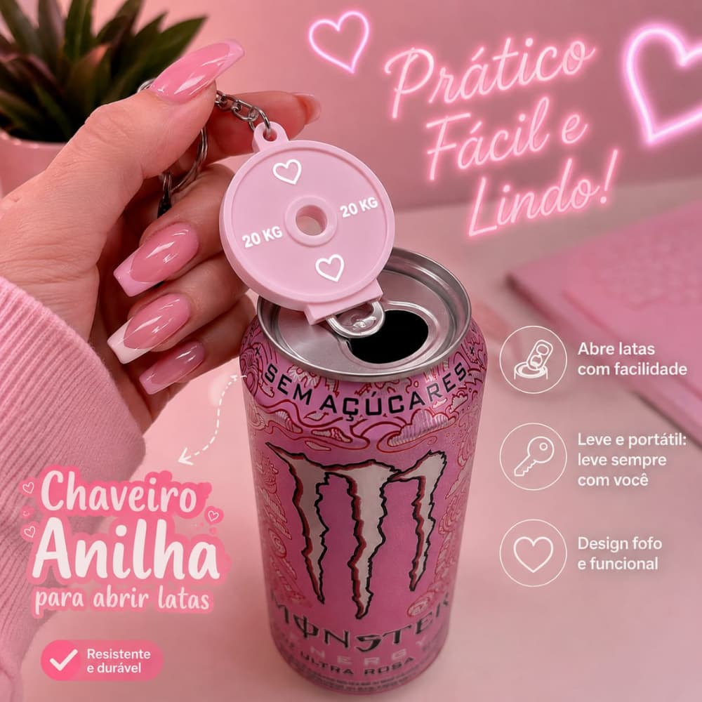 Abridor De Lata Para Unhas Em Gel Postiças Anilha Fitness Chaveiro 3D Protetor De Unha Manicure Acessório Prático